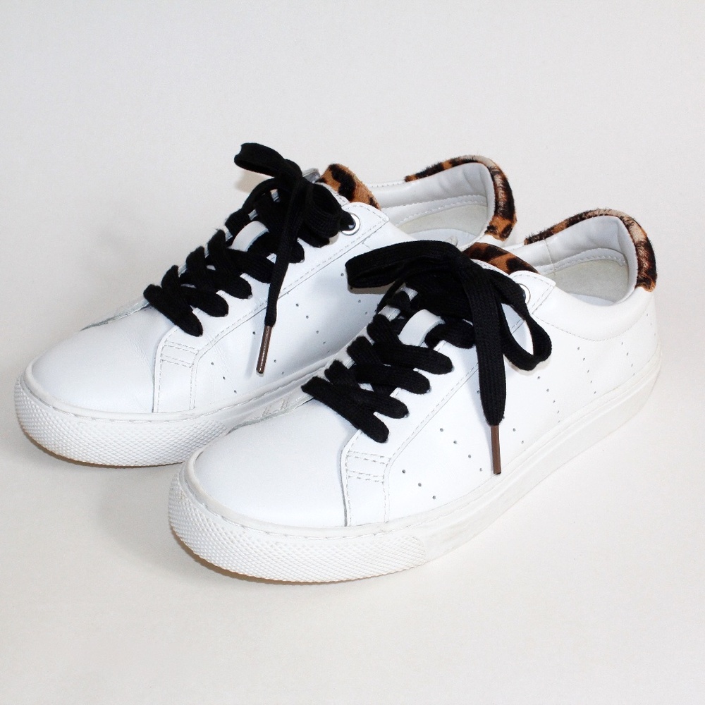 J. Crew Saturday Sneakers with Leopard Calf Hair Detail